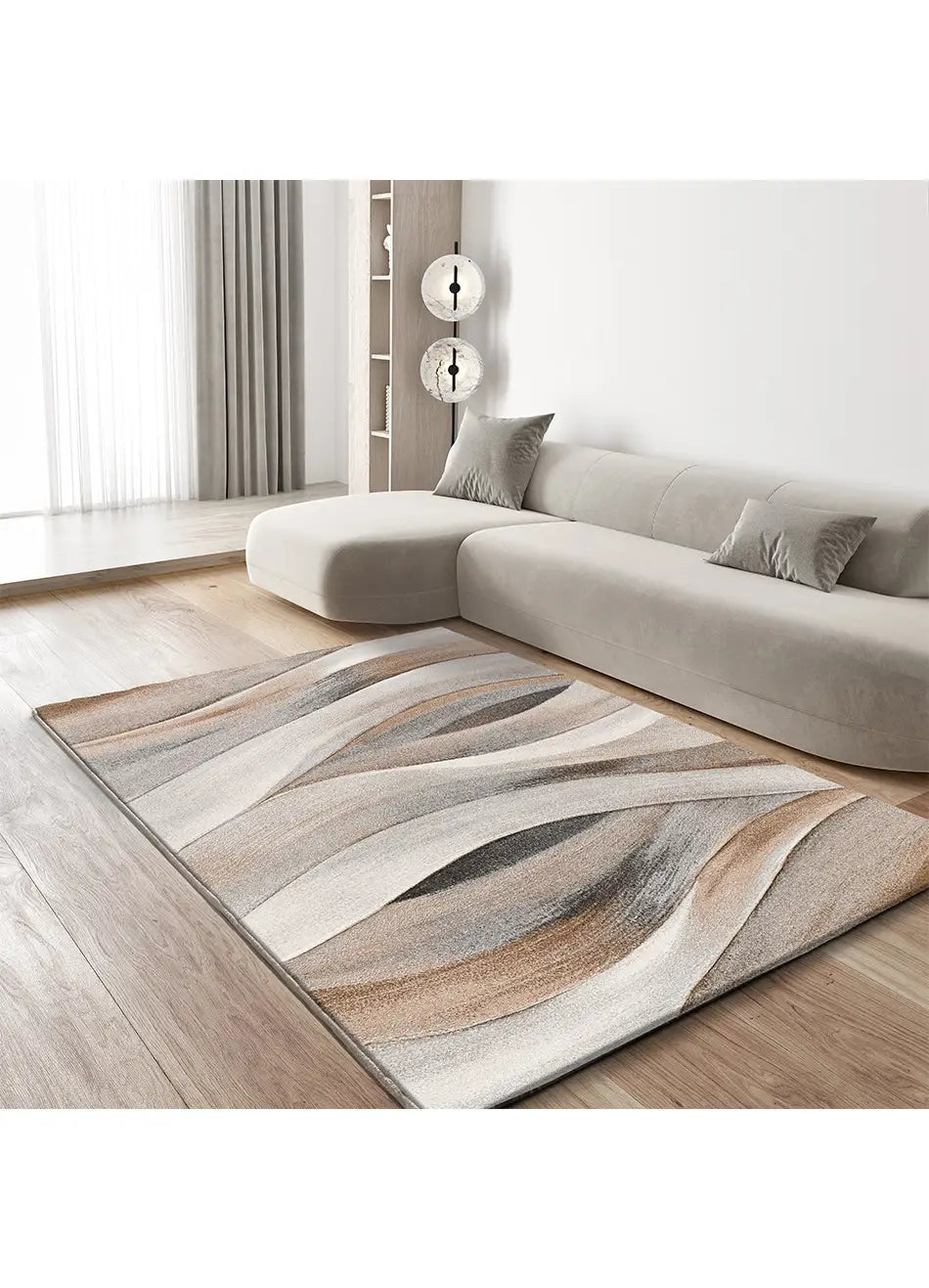 Alfombra abstracta esquina BADET 40126 02 Beige Universal Ambiente