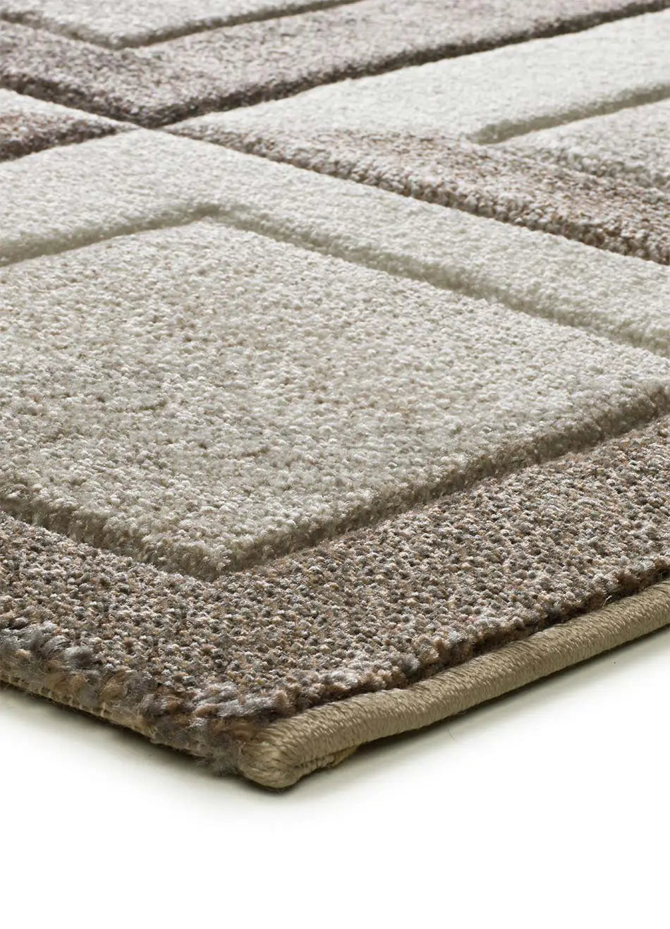 Alfombra geométrica detalle BADET 40504 06 Marrón Universal