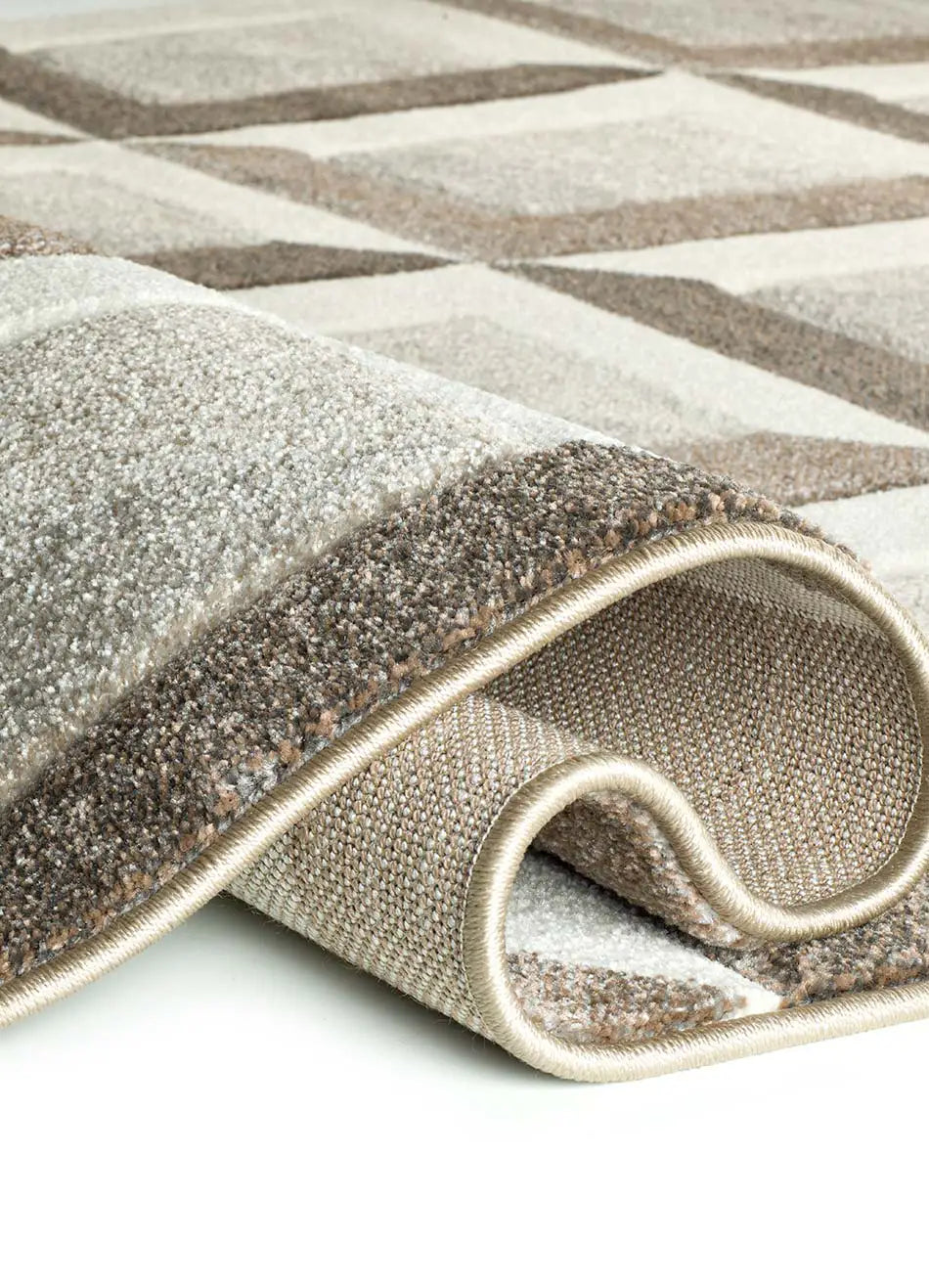 Alfombra geométrica pliegue BADET 40504 06 Marrón Universal