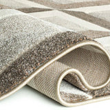 Alfombra geométrica pliegue BADET 40504 06 Marrón Universal