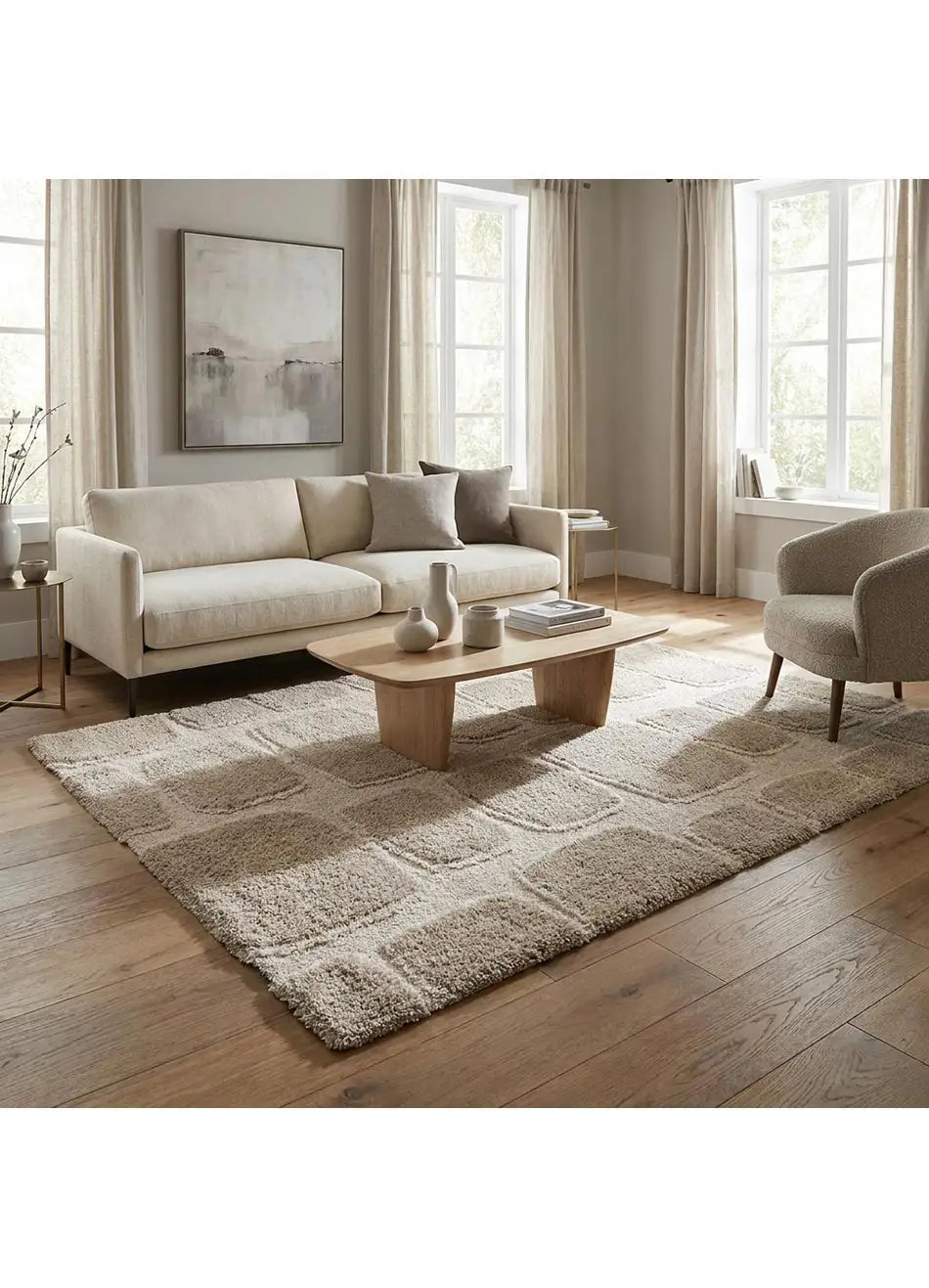Alfombra Ember 69408 41 Crema Para salón Universal XXI