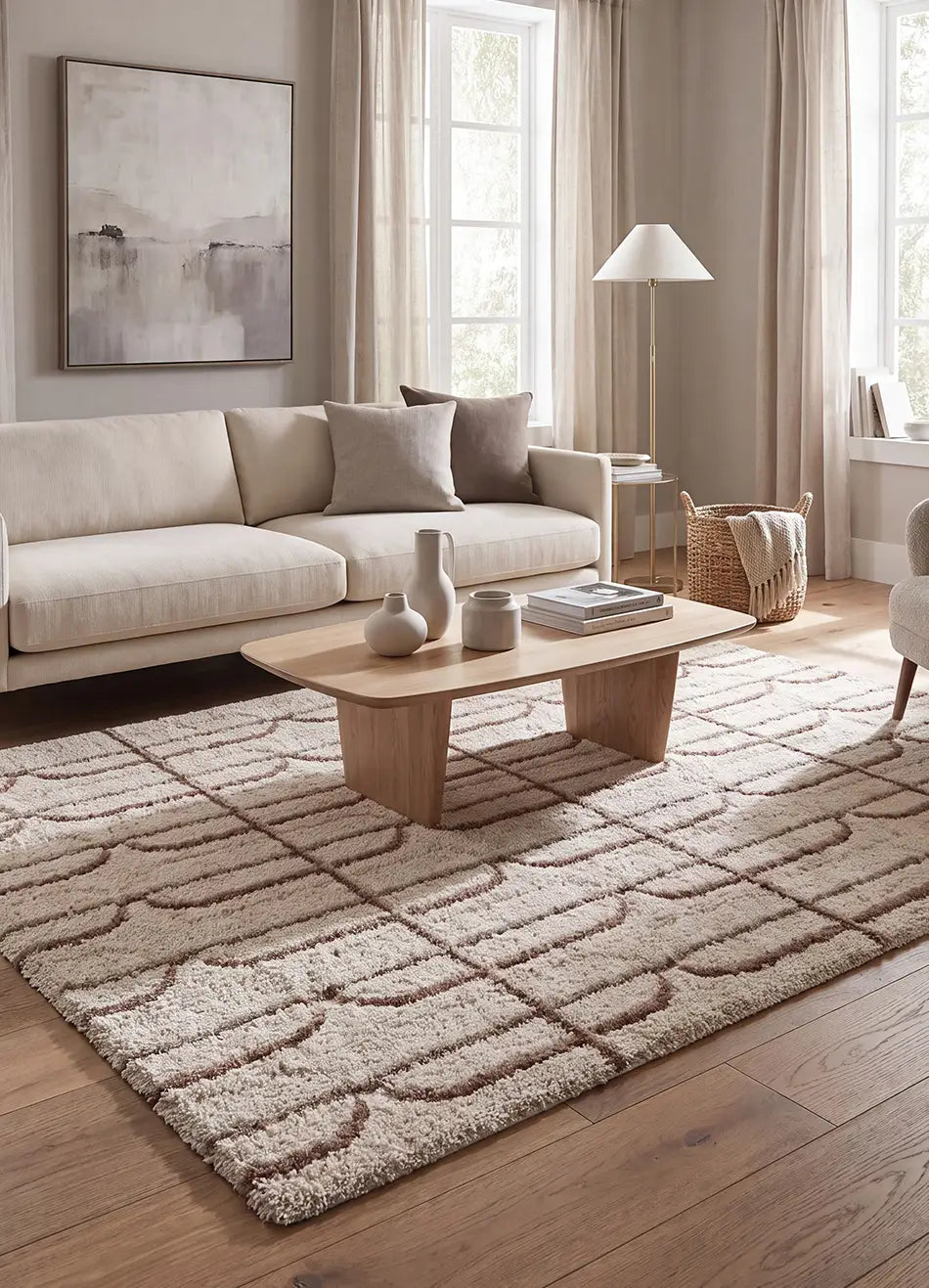 Alfombra Ember 69412 02 Beige Salón Universal XXI
