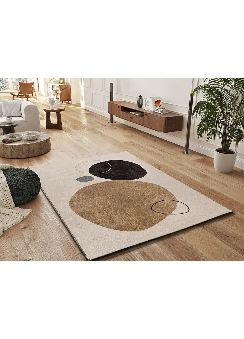 Alfombra moderna de salón LESSIA PEBLINNE Beige