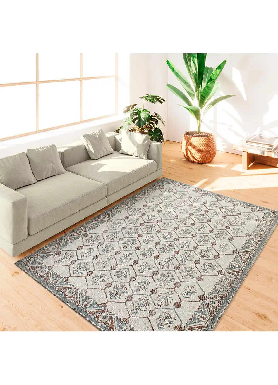 Alfombra vintage salón LUA 3108 Azul Universal