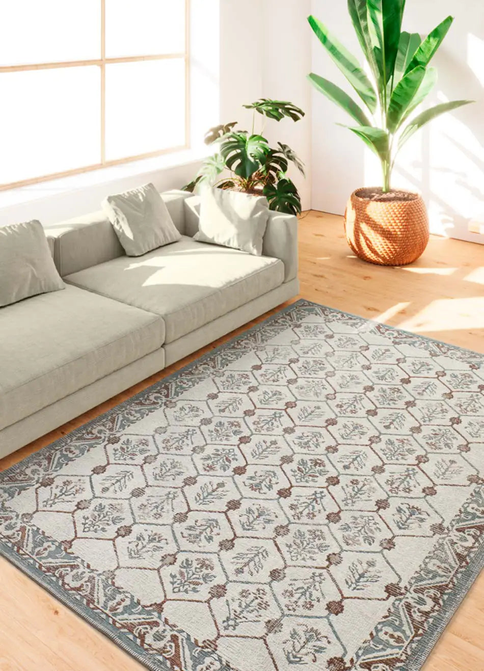 Alfombra vintage salón LUA 3108 Azul Universal