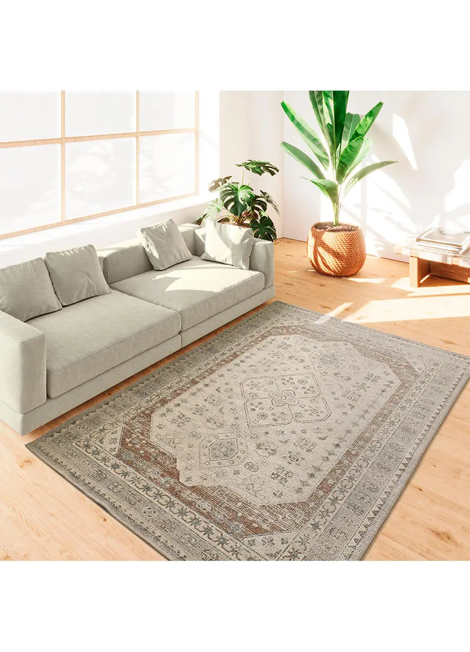 Alfombra vintage de salón LUA 3111 Plata Universal