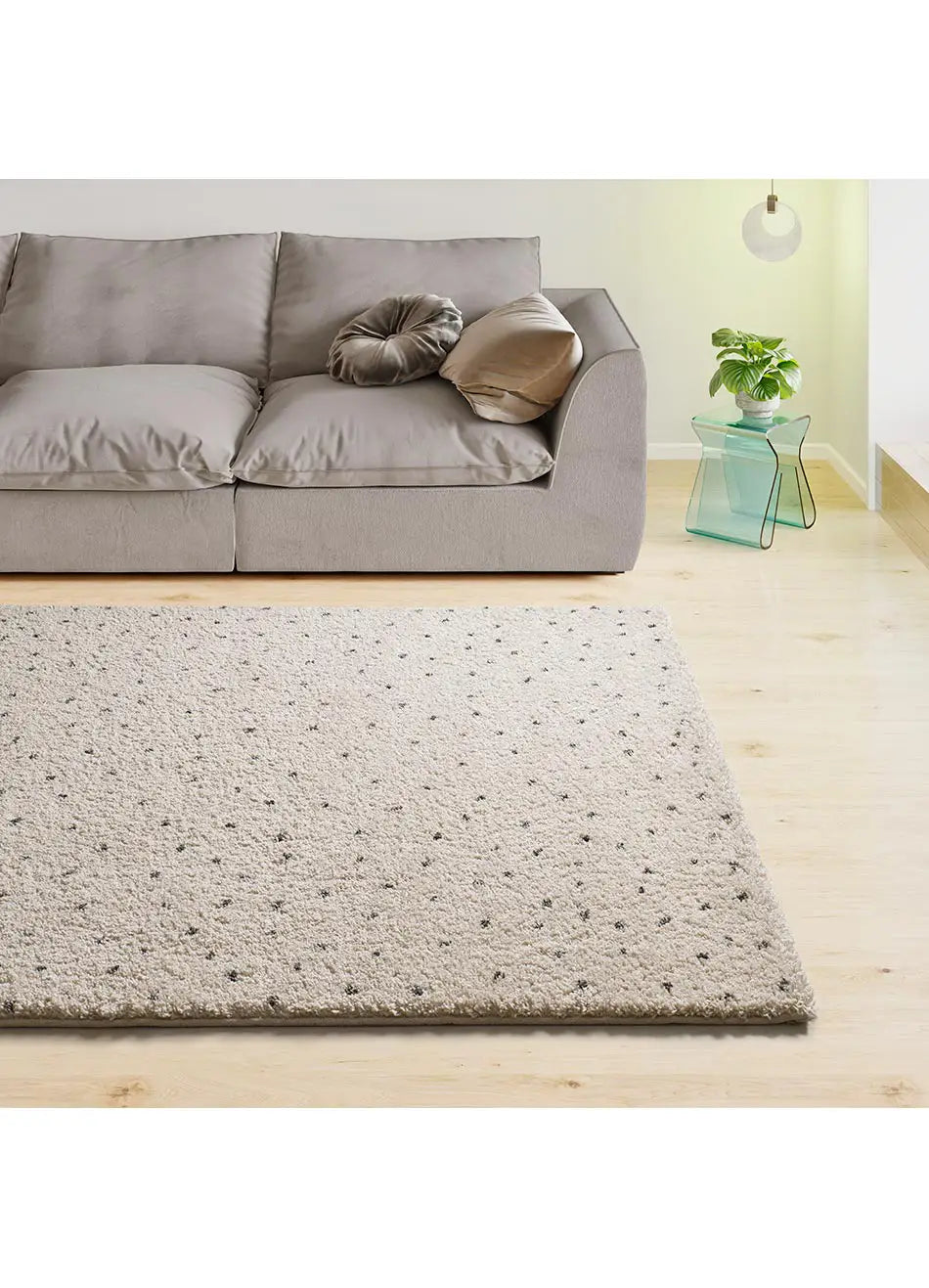 Alfombra de pelo largo LUSH DOTTIE Negro Universal