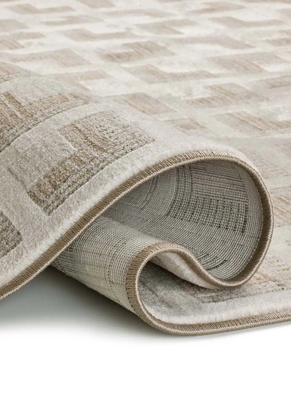 Alfombra geométrica detalle doblado ONA 52094 02 Beige Universal