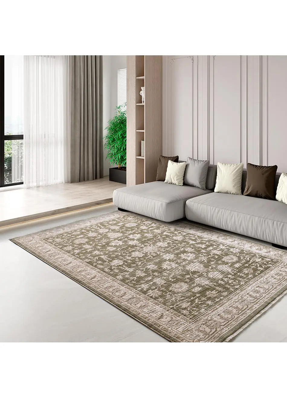 Alfombra vintage para salón ONA 52095 13 Verde Universal