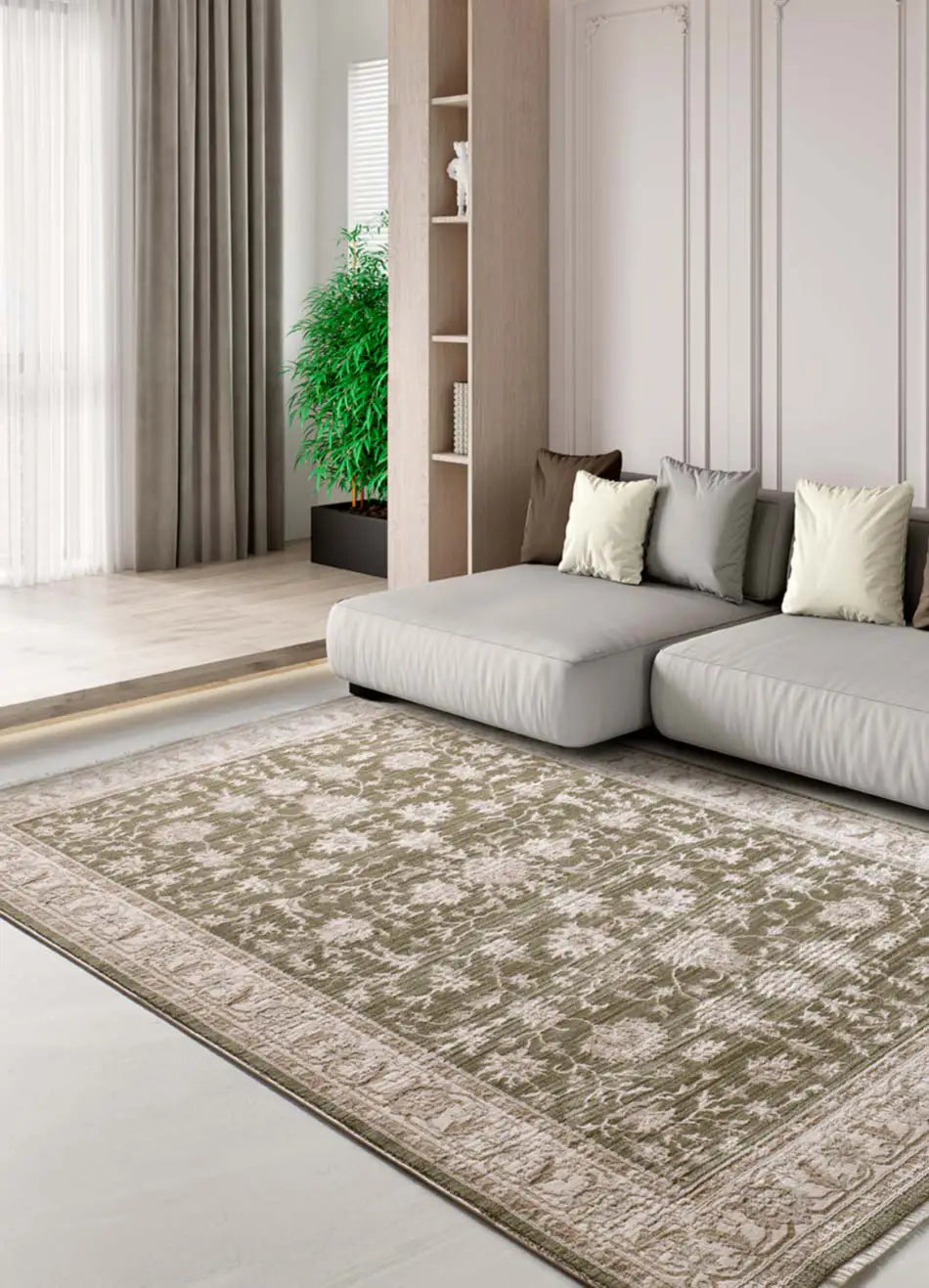 Alfombra vintage ONA 52095 13 Verde Universal