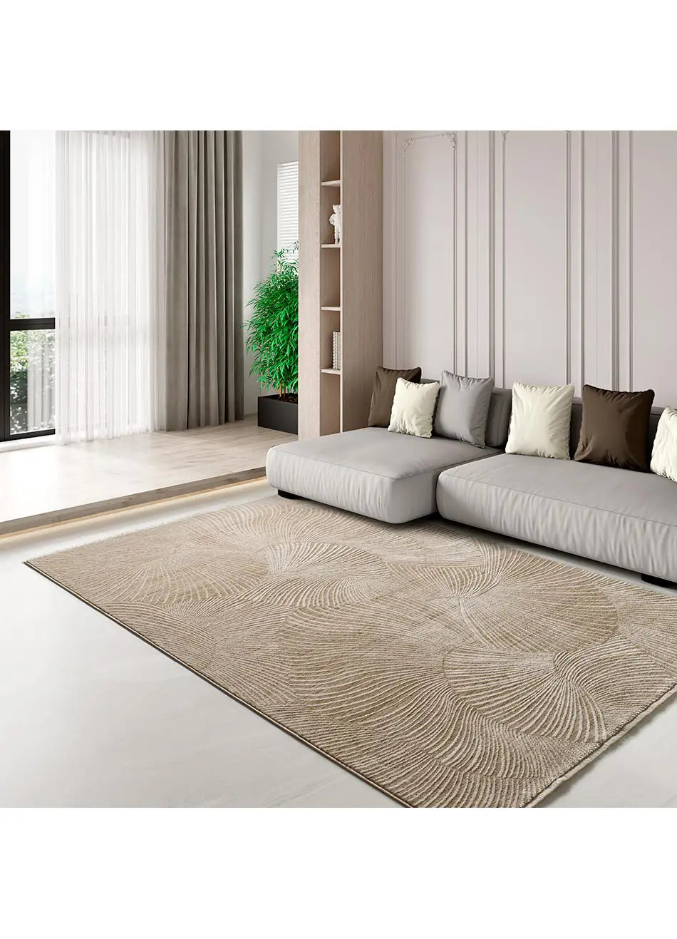 Alfombra geométrica salón ONA 52100 02 Beige Universal