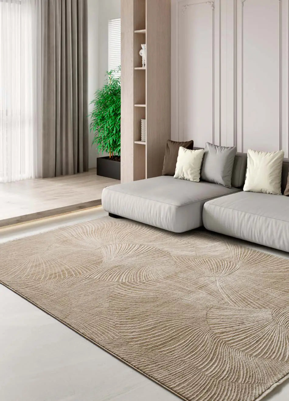 Alfombra geométrica ONA 52100 02 Beige Unviersal