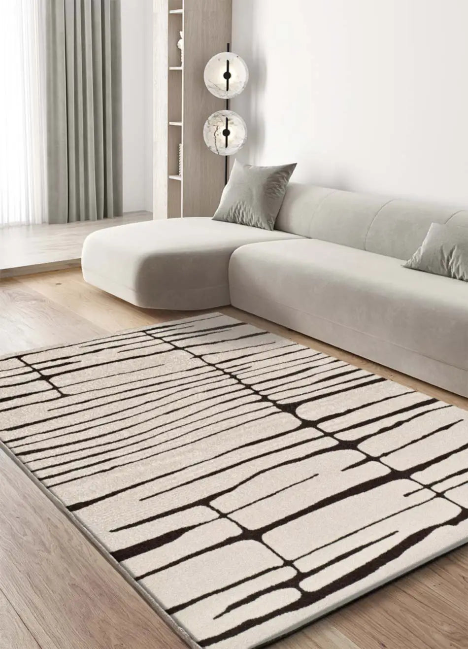 Alfombra moderna salón RETRO 13019 04 Blanco Universal
