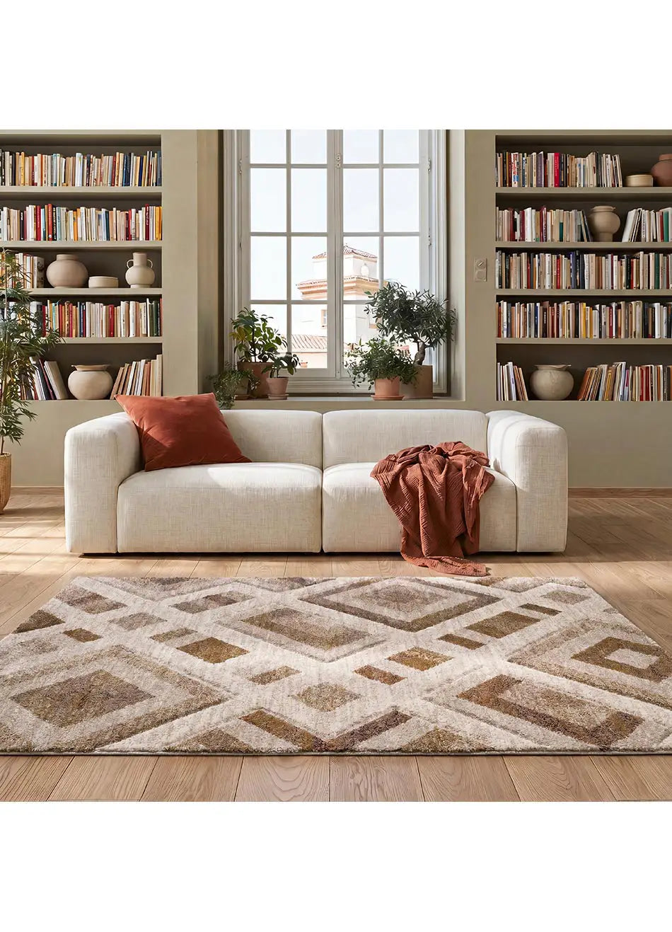 Alfombra Teva 54027 02 Beige Para salón Universal XXI